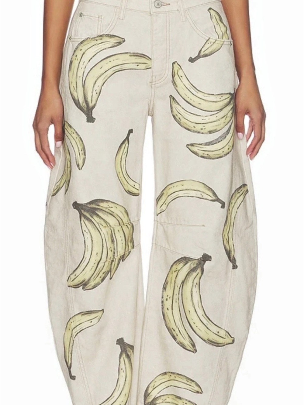 We The Free Banana Print Wide Leg Pants *flaw Waist 29 NWT